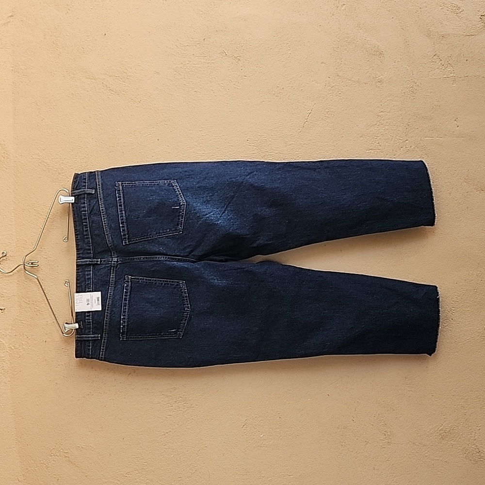 TIME AND TRU High Waisted Crop Jeans Plus Size 20 Dark Wash Stretch Denim - Picture 6 of 11